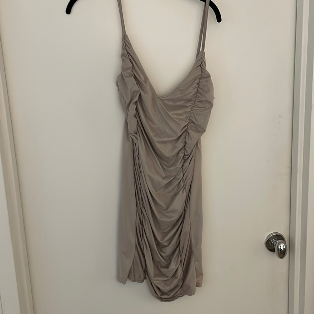Faux suede dress